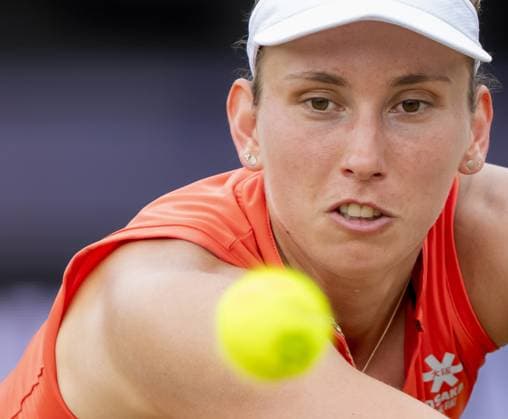 DEN BOSCH - Elise Mertens (BEL) in her match against Ekaterina Alexandrova (RUS) during the semifinals of the Libema Open. The tennis tournament takes place at the Autotron in Rosmalen. ANP SANDER KONING xVIxANPxSportx xxANPxIVx 529878821 originalFilename: 529878821.jpg