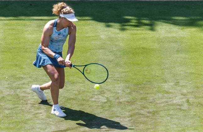 Berlin, 14 06 25, Tennis ecotrans Ladies Open Berlin at Steffi Graf Stadium Ladies, Singles, Krueger USA Friedsam Germany Anna Lena Friedsam Germany returns a ball Berlin Tennis Open by HYLO 2025
