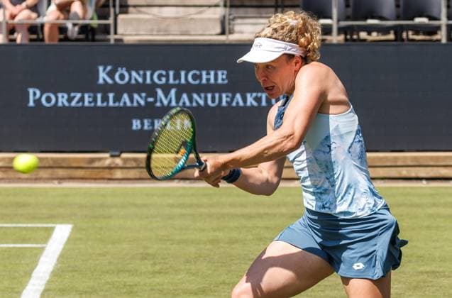 Berlin, 14 06 25, Tennis ecotrans Ladies Open Berlin at Steffi Graf Stadium Ladies, Singles, Krueger USA Friedsam Germany Anna Lena Friedsam Germany returns a ball Berlin Tennis Open by HYLO 2025
