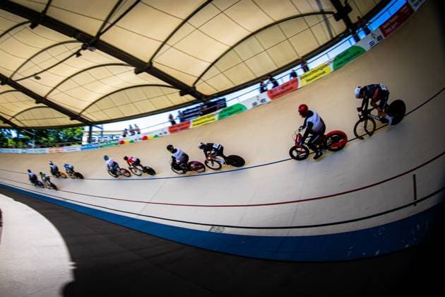 Erfurt , 140625 , German Championship Standing Derny Final in picture Derny Women Feature