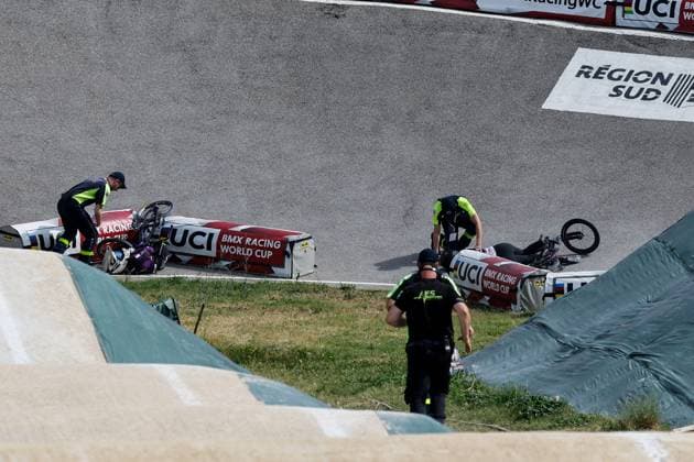 COUPE DU MONDE DE BMX 2025 MANCHE 1 PHOTOPQR LE DAUPHINE Christophe AGOSTINIS ; Sarrians ; 14 06 2025 ; Sarrians le 14 juin 2025. Coupe du Monde de BMX 2025. Manche 1. Photo Christophe Agostinis Le Dauphiné Libéré Sarrians on June 14, 2025. 2025 BMX World Cup. Round 1. Sarrians Vaucluse Provence-Alpes-Côte d Azur France  Copyright: xPHOTOPQR LExDAUPHINE MAXPPPxChristophexAGOSTINISx 20250614JDL9617 20250614JDL9617
