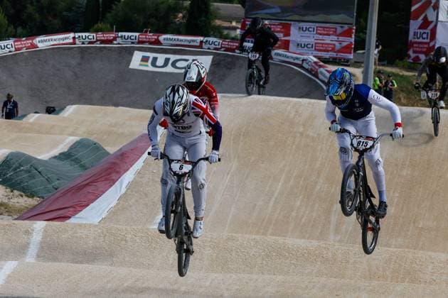 COUPE DU MONDE DE BMX 2025 MANCHE 1 PHOTOPQR LE DAUPHINE Christophe AGOSTINIS ; Sarrians ; 14 06 2025 ; Sarrians le 14 juin 2025. Coupe du Monde de BMX 2025. Manche 1. Elite homme Rico Bearman et Eddy Clerte.. Photo Christophe Agostinis Le Dauphiné Libéré Sarrians on June 14, 2025. 2025 BMX World Cup. Round 1. Sarrians Vaucluse Provence-Alpes-Côte d Azur France  Copyright: xPHOTOPQR LExDAUPHINE MAXPPPxChristophexAGOSTINISx 20250614JDL9623 20250614JDL9623