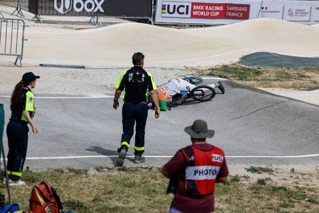 COUPE DU MONDE DE BMX 2025 MANCHE 1 PHOTOPQR LE DAUPHINE Christophe AGOSTINIS ; Sarrians ; 14 06 2025 ; Sarrians le 14 juin 2025. Coupe du Monde de BMX 2025. Manche 1. Photo Christophe Agostinis Le Dauphiné Libéré Sarrians on June 14, 2025. 2025 BMX World Cup. Round 1. Sarrians Vaucluse Provence-Alpes-Côte d Azur France  Copyright: xPHOTOPQR LExDAUPHINE MAXPPPxChristophexAGOSTINISx 20250614JDL9632 20250614JDL9632