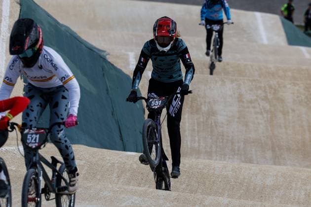 COUPE DU MONDE DE BMX 2025 MANCHE 1 PHOTOPQR LE DAUPHINE Christophe AGOSTINIS ; Sarrians ; 14 06 2025 ; Sarrians le 14 juin 2025. Coupe du Monde de BMX 2025. Manche 1. U23 Camille Brouchet. Photo Christophe Agostinis Le Dauphiné Libéré Sarrians on June 14, 2025. 2025 BMX World Cup. Round 1. Sarrians Vaucluse Provence-Alpes-Côte d Azur France  Copyright: xPHOTOPQR LExDAUPHINE MAXPPPxChristophexAGOSTINISx 20250614JDL9649 20250614JDL9649
