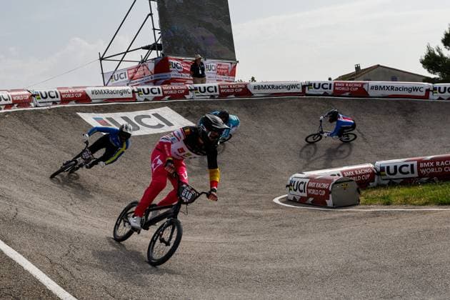 COUPE DU MONDE DE BMX 2025 MANCHE 1 PHOTOPQR LE DAUPHINE Christophe AGOSTINIS ; Sarrians ; 14 06 2025 ; Sarrians le 14 juin 2025. Coupe du Monde de BMX 2025. Manche 1. U23. Photo Christophe Agostinis Le Dauphiné Libéré Sarrians on June 14, 2025. 2025 BMX World Cup. Round 1. Sarrians Vaucluse Provence-Alpes-Côte d Azur France  Copyright: xPHOTOPQR LExDAUPHINE MAXPPPxChristophexAGOSTINISx 20250614JDL9660 20250614JDL9660