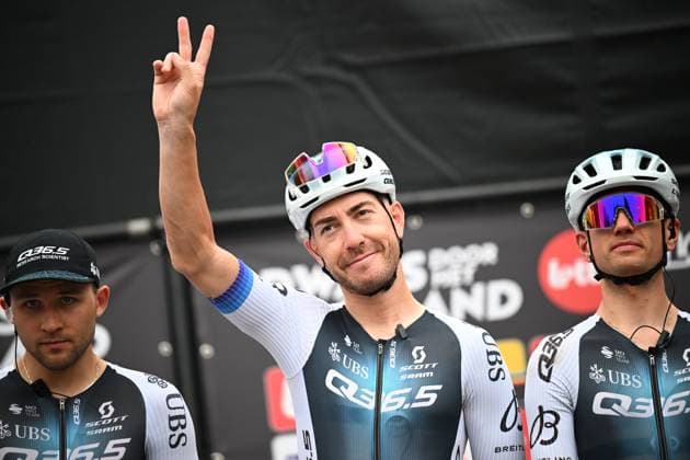 Dwars door het Hageland 2025 Cycling Race DIEST, BELGIUM - JUNE 14 : Nizzolo Giacomo (ITA) of Q36.5 Pro Cycling Team during the 13th edition of Dwars door het Hageland an UCI ProSeries 1.Pro one day cycling road race for Men Elite of 180 km with start in Aarschot and finish in Diest on June 14, 2025 in Diest, Belgium, 14 06 2025 ( Motordriver Stephan Boone - Diest Belgium  Copyright: xTomasxSiskx