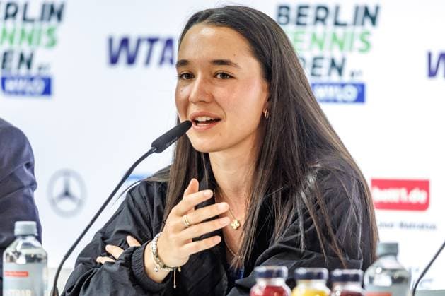 Berlin, 14 06 25, Tennis ecotrans Ladies Open Berlin at Steffi Graf Stadium Opening press conference for the draw for the main draw, BERLIN TENNIS OPEN by HYLO Eva Lys speaks to the press Berlin Tennis Open by HYLO 2025