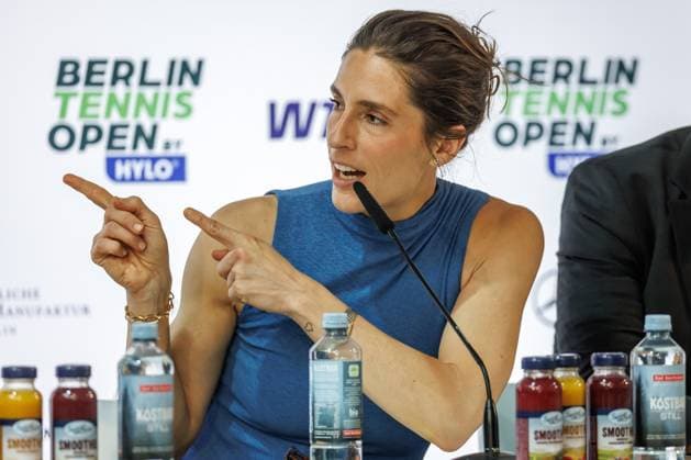 Berlin, 14 06 25, Tennis ecotrans Ladies Open Berlin at Steffi Graf Stadium Opening press conference for the draw for the main draw, BERLIN TENNIS OPEN by HYLO Andrea Petkovic speaks to the press Berlin Tennis Open by HYLO 2025