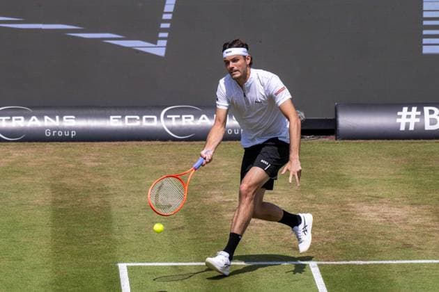 Taylor Fritz USA xettx, Germany, Stuttgart, 14 06 2025, Tennis, Boss Open, 2025, Semifinals, F Auger Aliassime CAN T Fritz USA , TC Weissenhof, Center Court