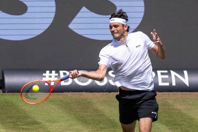 Taylor Fritz USA xettx, Germany, Stuttgart, 14 06 2025, Tennis, Boss Open, 2025, Semifinals, F Auger Aliassime CAN T Fritz USA , TC Weissenhof, Center Court