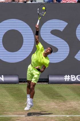 Felix Auger Aliassime CAN xettx, Germany, Stuttgart, 14 06 2025, Tennis, Boss Open, 2025, Semifinal, F Auger Aliassime CAN T Fritz USA , TC Weissenhof, Center Court