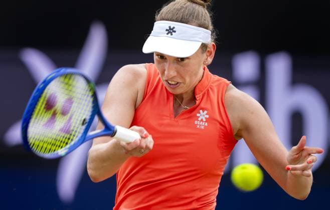 DEN BOSCH - Elise Mertens (BEL) in her match against Ekaterina Alexandrova (RUS) during the semifinals of the Libema Open. The tennis tournament takes place at the Autotron in Rosmalen. ANP SANDER KONING xVIxANPxSportx xxANPxIVx 529882350 originalFilename: 529882350.jpg