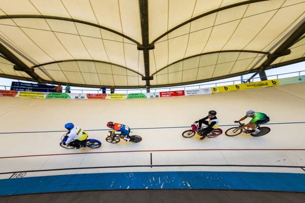 Erfurt , 140625 , German Championship Standing Derny Final in picture Derny Men Tim Tom Teutenberg