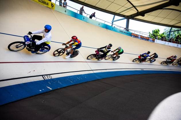 Erfurt , 140625 , German Championship Standing Derny Final in picture Derny Men Tim Tom Teutenberg