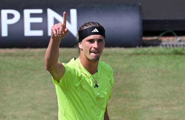 Alexander Zverev GER jubilation, joy, emotion, emotional, cheers, happiness, happy, gesture gesture tennis men BOSS Open ATP 250 Stuttgart 2025 Weissenhof BOSS Open ATP 250 Stuttgart 2025