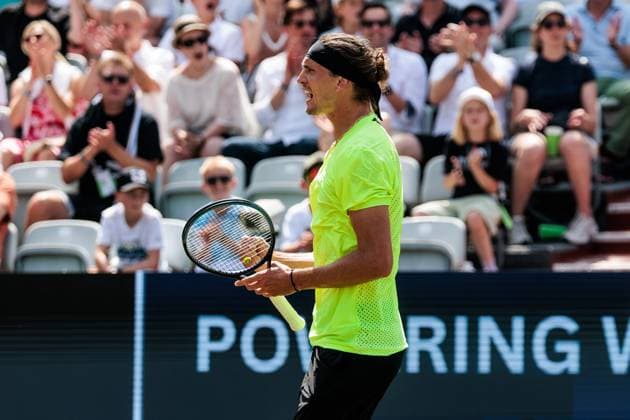 BOSS OPEN ATP250 14 06 2025 Alexander Zverev GER cheers in his match against Ben Shelton USA BOSS OPEN ATP250 Stuttgart, Tennisclub Weissenhof on 14 06 2025 Copyright: xBEAUTIFULxSPORTS Wunderlx