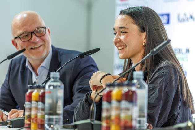 Berlin, 14 06 25, Tennis ecotrans Ladies Open Berlin at Steffi Graf Stadium Opening press conference for the draw for the main draw, BERLIN TENNIS OPEN by HYLO Eva Lys speaks to the press Berlin Tennis Open by HYLO 2025