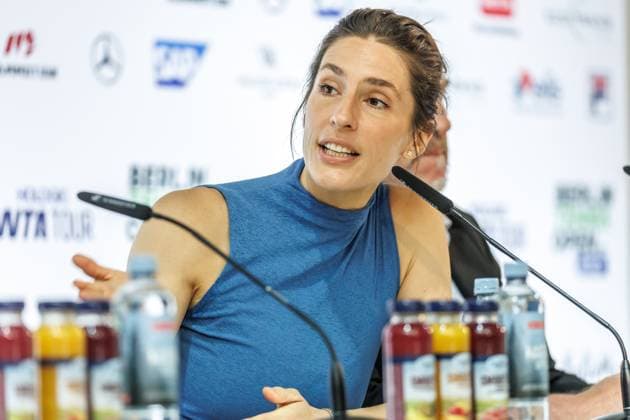 Berlin, 14 06 25, Tennis ecotrans Ladies Open Berlin at Steffi Graf Stadium Opening press conference for the draw for the main draw, BERLIN TENNIS OPEN by HYLO Andrea Petkovic speaks to the press Berlin Tennis Open by HYLO 2025