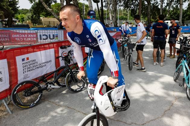 COUPE DU MONDE DE BMX 2025 MANCHE 1 PHOTOPQR LE DAUPHINE Christophe AGOSTINIS ; Sarrians ; 14 06 2025 ; Sarrians le 14 juin 2025. Coupe du Monde de BMX 2025. Manche 1.. Elite homme. Romain Mahieu. Photo Christophe Agostinis Le Dauphiné Libéré BMX WORLD CUP EVENT IN SARRIANS FRANCE JUNE 14TH 2025 Sarrians Vaucluse Provence-Alpes-Côte d Azur France  Copyright: xPHOTOPQR LExDAUPHINE MAXPPPxChristophexAGOSTINISx 20250614JDL0085 20250614JDL0085