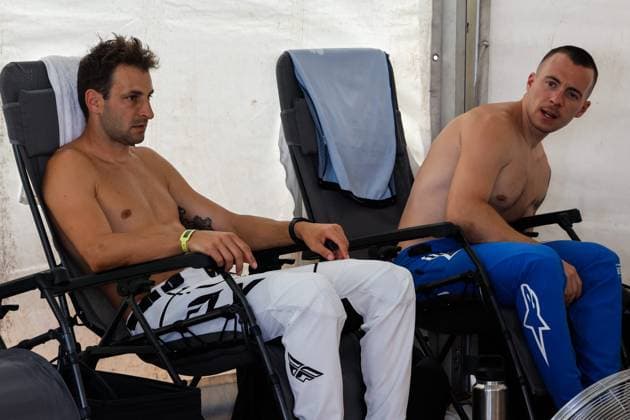 COUPE DU MONDE DE BMX 2025 MANCHE 1 PHOTOPQR LE DAUPHINE Christophe AGOSTINIS ; Sarrians ; 14 06 2025 ; Sarrians le 14 juin 2025. Coupe du Monde de BMX 2025. Manche 1.. Elite homme.. Joris Daudet et Romain Mahieu. Photo Christophe Agostinis Le Dauphiné Libéré BMX WORLD CUP EVENT IN SARRIANS FRANCE JUNE 14TH 2025 Sarrians Vaucluse Provence-Alpes-Côte d Azur France  Copyright: xPHOTOPQR LExDAUPHINE MAXPPPxChristophexAGOSTINISx 20250614JDL0009 20250614JDL0009