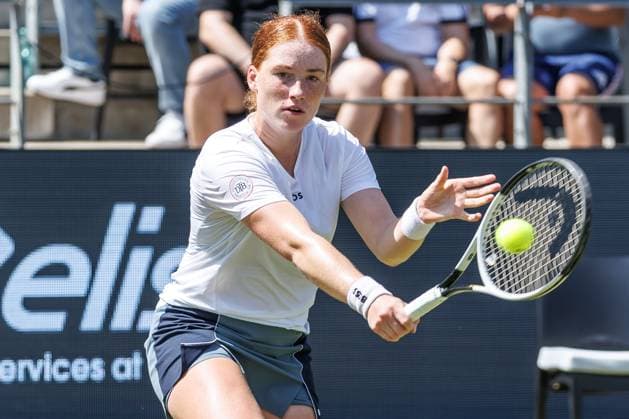 Berlin, 14 06 25, Tennis ecotrans Ladies Open Berlin at Steffi Graf Stadium Ladies, Singles, Kalinskaya Russia Seidel Germany Ella Seidel Germany returns a ball Berlin Tennis Open by HYLO 2025