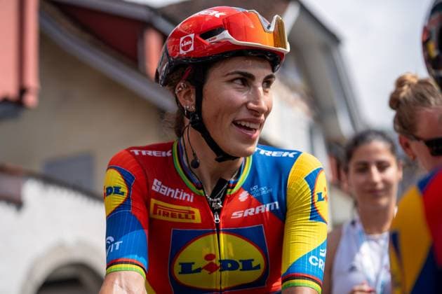 Küssnacht, Schweiz, June 14, 2025 BALSAMO Elisa (LIDL - TREK) wins the sprint during Stage 3, Tour de Suisse Women 2025 Host in Küssnacht SZ (Pascal von Büren SPP) Copyright: xPascalxvonxBürenx xSPPx spp-en-PaVoBSp-Pavo-TDS-Women-45