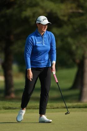Meijer LPGA, Golf Damen Classic BELMONT, MICHIGAN-JUNE 14: Caroline Masson of Germany reacts to her putt on the second green during the third round of the Meijer LPGA Classic for Simply Give golf tournament at Blythefield Country Club in Belmont, MI, USA Saturday, June 14, 2025. Belmont Michigan United States  Copyright: xJorgexLemusx originalFilename:lemus-meijerlp250614_npaE9.jpg