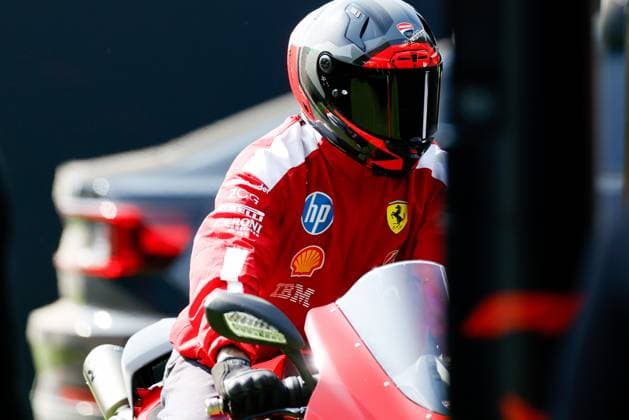 Ahead of F1 Grand Prix of Canada MONTREAL, QUEBEC - JUNE 14 : Lewis Hamilton of Great Britain and Ferrari F1 team arrives in the paddock with a motorbike for the third practice and qualifying sessions ahead of F1 Grand Prix of Canada at Circuit Gilles Villeneuve in Montreal, Quebec, Canada on June 13, 2025. Mert Alper Dervis Anadolu Quebec Canada. Editorial use only. Please get in touch for any other usage.  Copyright: x2025xAnadoluxMertxAlperxDervisx