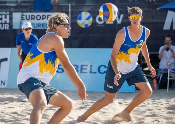MALMÖ 2025 06 15 David Ahman and Jonatan Hellvig in Saturdays quarterfinal against the Austrian pair in Petutschnig Trummer at the Beach Pro Tour pa Ribban in Malmö Ahman Hellvig won 2 0 in sets MALMÖ SWEDEN x50090x  Copyright: xJohanxNilssonx xTTx BEACH PRO TOUR MALMÖ