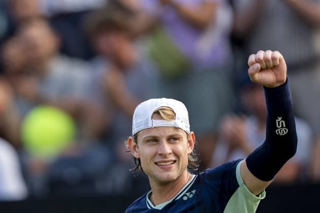 DEN BOSCH - Zizou Bergs (BEL) after his won match against Reilly Opelka (USA) during the semifinals of the Libema Open. The tennis tournament takes place at the Autotron in Rosmalen. ANP SANDER KONING xVIxANPxSportx xxANPxIVx 529895413 originalFilename: 529895413.jpg