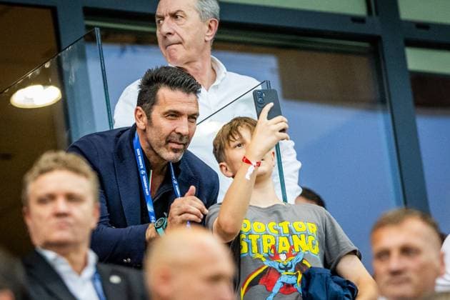 SLOVAKIA U21, U 21 - ITALY U21 Gianluigi Buffon during the UEFA European Under-21 Championship 2025 Group A football match between Slovakia U21 and Italy U21. Stadium City Arena, Trnava, Slovakia, June 14, 2025. Photo by Branislav Racko Copyright: xx 080A1446