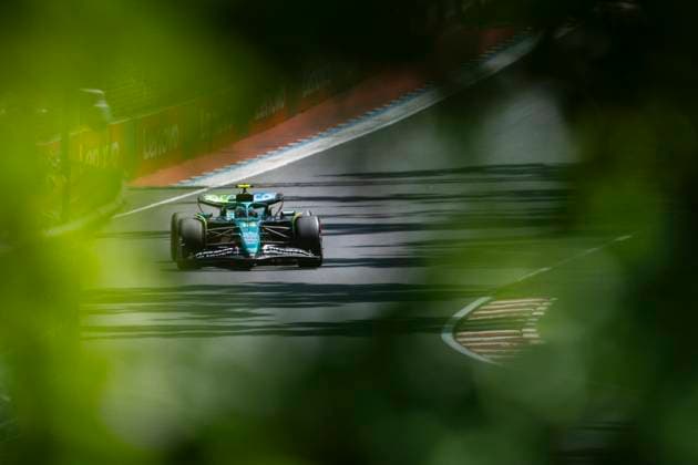 June 14, 2025, Montreal, Qc, CANADA: Aston Martin driver Fernando Alonso, of Spain, drives during the third practice session at the Canadian Grand Prix in Montreal, Saturday, June 14, 2025. Canada News - June 14, 2025  - ZUMAc35_ 20250614_zaf_c35_069 Copyright: xChristopherxKatsarovx