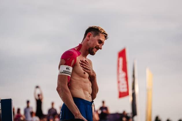 Beach volleyball men Allianz German Beach Tour 2025 Tourstop Bremen 14 06 2025 Bennet Poniewaz bows Bremen Waterfront Bremen Germany