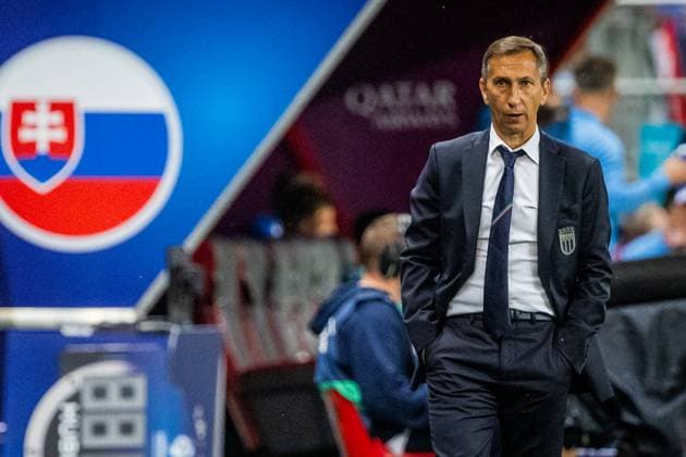 SLOVAKIA U21, U 21 - ITALY U21 Head coach of Italy U21 Carmine Nunziata during the UEFA European Under-21 Championship 2025 Group A football match between Slovakia U21 and Italy U21. Stadium City Arena, Trnava, Slovakia, June 14, 2025. Photo by Branislav Racko Copyright: xx 080A2152