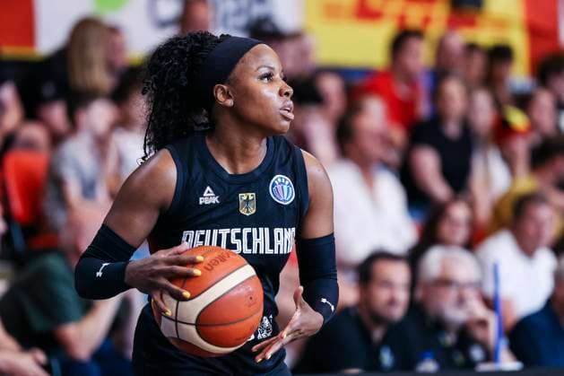 Basketball Womens Test Match Belgium Germany 14 06 2025 Alexis Peterson Germany, 1 on the ball Basketball Womens Test Match Belgium Germany Oostende, Coretec Dôme on 14 06 2025 Copyright: xBEAUTIFULxSPORTS Freisenx