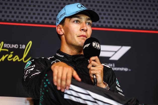 F1 - CANADIAN GRAND PRIX 2025 RUSSELL George (gbr), Mercedes AMG F1 Team W16, portrait press conference, PK, Pressekonferenz during the Formula 1 Pirelli Grand Prix du Canada 2025, 10th round of the 2025 FIA Formula One World Championship, WM, Weltmeisterschaft from June 14 to 16, 2025 on the Circuit Gilles Villeneuve, in MontrÃ al, Canada - MontrÃ alCanada  Copyright: xEricxAlonsox