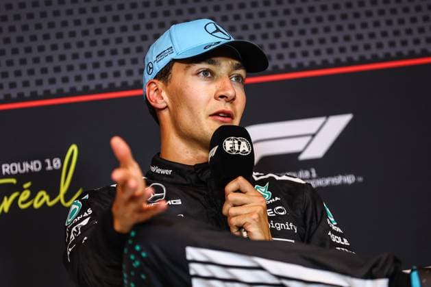 F1 - CANADIAN GRAND PRIX 2025 RUSSELL George (gbr), Mercedes AMG F1 Team W16, portrait press conference, PK, Pressekonferenz during the Formula 1 Pirelli Grand Prix du Canada 2025, 10th round of the 2025 FIA Formula One World Championship, WM, Weltmeisterschaft from June 14 to 16, 2025 on the Circuit Gilles Villeneuve, in MontrÃ al, Canada - MontrÃ alCanada  Copyright: xEricxAlonsox