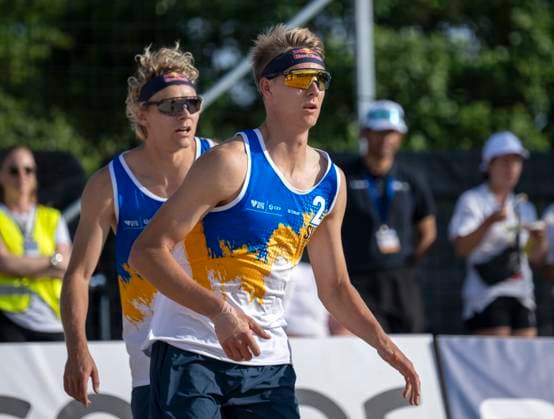 MALMÖ 2025 06 15 David Ahman and Jonatan Hellvig in Saturdays quarterfinal against the Austrian pair in Petutschnig Trummer at the Beach Pro Tour pa Ribban in Malmö Ahman Hellvig won 2 0 in sets MALMÖ SWEDEN x50090x  Copyright: xJohanxNilssonx xTTx BEACH PRO TOUR MALMÖ