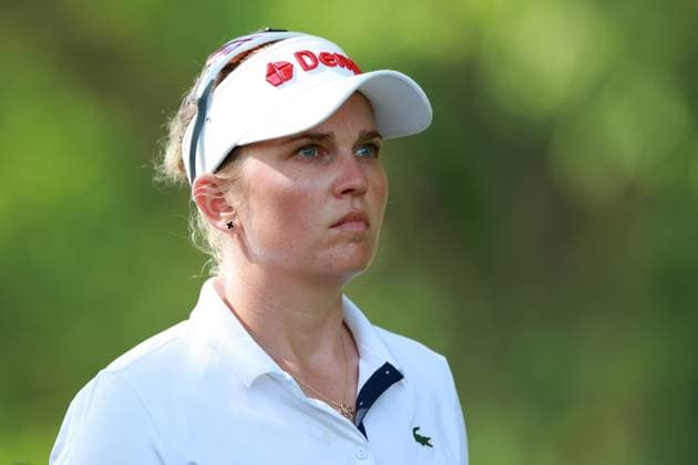 Meijer LPGA, Golf Damen Classic for Simply Give BELMONT, MICHIGAN - JUNE 14: Nanna Koerstz Madsen of Smoerum, Denmark looks from the 16th tee during the third round of the Meijer LPGA Classic for Simply Give golf tournament at Blythefield Country Club in Belmont, MI, USA Saturday, June 14, 2025. Belmont Michigan United States  Copyright: xAmyxLemusx originalFilename:lemus-meijerlp250614_npu7a.jpg