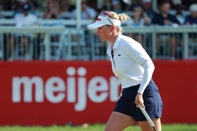 Meijer LPGA, Golf Damen Classic BELMONT, MICHIGAN-JUNE 14: Nanna Koerstz Madsen of Denmark walks on the 18th green during the third round of the Meijer LPGA Classic for Simply Give golf tournament at Blythefield Country Club in Belmont, MI, USA Saturday, June 14, 2025. Belmont Michigan United States  Copyright: xJorgexLemusx originalFilename:lemus-meijerlp250614_npR7d.jpg