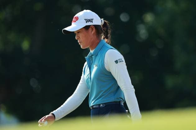 Meijer LPGA, Golf Damen Classic BELMONT, MICHIGAN-JUNE 14: Celine Boutier of France acknowledges the gallery on the 18th green during the third round of the Meijer LPGA Classic for Simply Give golf tournament at Blythefield Country Club in Belmont, MI, USA Saturday, June 14, 2025. Belmont Michigan United States  Copyright: xJorgexLemusx originalFilename:lemus-meijerlp250614_npVyv.jpg