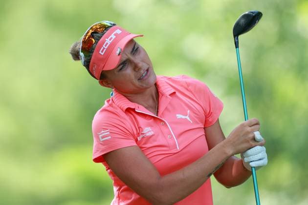 Meijer LPGA, Golf Damen Classic for Simply Give BELMONT, MICHIGAN - JUNE 14: Lexi Thompson of Delray Beach, Florida hits from the 16th tee during the third round of the Meijer LPGA Classic for Simply Give golf tournament at Blythefield Country Club in Belmont, MI, USA Saturday, June 14, 2025. Belmont Michigan United States  Copyright: xAmyxLemusx originalFilename:lemus-meijerlp250614_npcqU.jpg