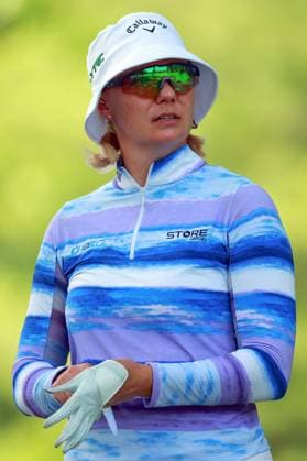 Meijer LPGA, Golf Damen Classic for Simply Give BELMONT, MICHIGAN - JUNE 14: Madelene Sagstrom of Enkoping, Sweden looks from the 16th tee during the third round of the Meijer LPGA Classic for Simply Give golf tournament at Blythefield Country Club in Belmont, MI, USA Saturday, June 14, 2025. Belmont Michigan United States  Copyright: xAmyxLemusx originalFilename:lemus-meijerlp250614_npPtg.jpg
