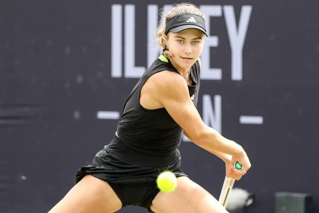 Ilkley Tennis Club, England, June 14th 2025: Iva Jovic during the WTA, Tennis Damen 125 Lexus Ilkley Open semi-final match with Viktorija Golubic at Ilkley Tennis Club in Ilkley, England on June 14th 2025. (Sean Chandler SPP) Copyright: xSeanxChandlerx xSPPx spp-en-SeChSp-WTA 125 Lexus Ilkley Open Semi-Finals Ilkley Tennis Club-152F5A0881
