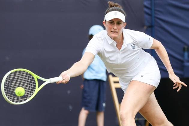 Ilkley Tennis Club, England, June 14th 2025: Rebecca Marino during the WTA, Tennis Damen 125 Lexus Ilkley Open semi-final match with Celine Naef at Ilkley Tennis Club in Ilkley, England on June 14th 2025. (Sean Chandler SPP) Copyright: xSeanxChandlerx xSPPx spp-en-SeChSp-WTA 125 Lexus Ilkley Open Semi-Finals Ilkley Tennis Club-32F5A1360