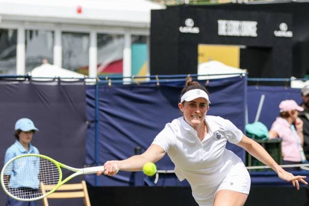 Ilkley Tennis Club, England, June 14th 2025: Rebecca Marino during the WTA, Tennis Damen 125 Lexus Ilkley Open semi-final match with Celine Naef at Ilkley Tennis Club in Ilkley, England on June 14th 2025. (Sean Chandler SPP) Copyright: xSeanxChandlerx xSPPx spp-en-SeChSp-WTA 125 Lexus Ilkley Open Semi-Finals Ilkley Tennis Club-52F5A1348