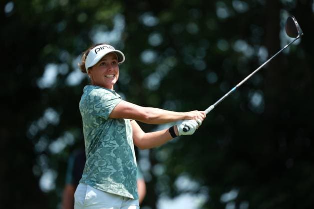 Meijer LPGA, Golf Damen Classic BELMONT, MICHIGAN-JUNE 14: Amanda Doherty of the United States plays her tee shot on the 10th hole during the third round of the Meijer LPGA Classic for Simply Give golf tournament at Blythefield Country Club in Belmont, MI, USA Saturday, June 14, 2025. Belmont Michigan United States  Copyright: xJorgexLemusx originalFilename:lemus-meijerlp250614_npArY.jpg