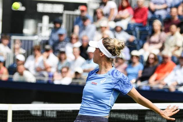Ilkley Tennis Club, England, June 14th 2025: Viktorija Golubic during the WTA, Tennis Damen 125 Lexus Ilkley Open semi-final match with Iva Jovic at Ilkley Tennis Club in Ilkley, England on June 14th 2025. (Sean Chandler SPP) Copyright: xSeanxChandlerx xSPPx spp-en-SeChSp-WTA 125 Lexus Ilkley Open Semi-Finals Ilkley Tennis Club-212F5A0550