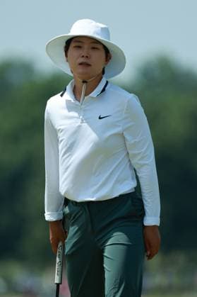 Meijer LPGA, Golf Damen Classic BELMONT, MICHIGAN-JUNE 14: Somi Lee of Republic of Korea lines up her putt on the 9th green during the third round of the Meijer LPGA Classic for Simply Give golf tournament at Blythefield Country Club in Belmont, MI, USA Saturday, June 14, 2025. Belmont Michigan United States  Copyright: xJorgexLemusx originalFilename:lemus-meijerlp250614_npUaL.jpg