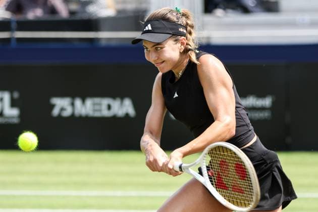 Ilkley Tennis Club, England, June 14th 2025: Iva Jovic during the WTA, Tennis Damen 125 Lexus Ilkley Open semi-final match with Viktorija Golubic at Ilkley Tennis Club in Ilkley, England on June 14th 2025. (Sean Chandler SPP) Copyright: xSeanxChandlerx xSPPx spp-en-SeChSp-WTA 125 Lexus Ilkley Open Semi-Finals Ilkley Tennis Club-312F5A0232